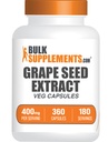 BulkSupplements.comgrave Seed Extract capsule - Supliment de semințe de struguri, Antioxidant Supliment - Vegan, 2 capsule per Serving, 360 Conte (Pachet de 1)