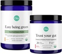 Ora Organic Prebiotic & Powder Probiotic & Greens Powder Bundle: 20 Miliard Probiotic, Apple & Raspberry Flavor, 30 Servings & 20+ Superfood Greens Blend - Citrus Flavor, 30 Servings