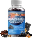 Shilajit Gummies, Shilajit, Resin, cu 85+ Trace Minerals, Acidul pelvian, Phytonutrients, Vitamina C, D, B12, Ashwagandha, Chaga Mushroom, Turmeric, for Energy, Immune Support