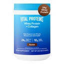 Proteine vitale Whey Proteine pulbere+ Colagen Peptide, 24g Proteine de susținere recuperare și sănătate comună, cu vitamina C, aproximativ 16 Serviri - Ciocolata 22.8oz