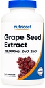 Extract de semințe de struguri Nutricost 28.000mg, 240 capsule - non-GMO, gluten gratuit, vegetarian prietenos