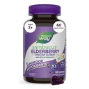 Natura's Way Sambucus Elderberry Immune Gummies for Kids, Immune Support Gummies*, with Black Elderberry Extract, Vitamina C and Zinc, 60 Gummies (Packagging May Vary)