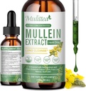 Mullein picături pentru plămâni și drenaj limfatic - Lung Cleanse & Detox- Vegan Mullein Extract de suport imun,Respirator Digestive -9 Potent Supliment Herbal la Renou -Ca lichid