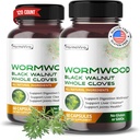 Wormwood Black Walnut Whole Cloves Ginger - Suport Digestion Wellness, Liver Cleanse, Joints Health - 120 de zile de aprovizionare - Made in the USA