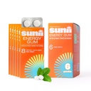 Sunii - Energetic Gum - NEW Quick Boost Energy & Focus - 50mg Caffeine Gum -Vitamins B6 & B12, Taurina, Vegan, No Sugar, Zero Calorie, Fresh Mint Gust - Mai rapid decât Chews, Băuturi, Gels & Pastile (48pcs)