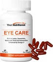 Softgels pentru îngrijirea ochilor, luteină, zeaxantină, astaxantină, acid hialuronic, Omega 3 (EPA, DHA), zinc, cupru, vitamina C & E, 60 Conte - 60 zile de aprovizionare