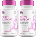 Pachet de 2 Nervi Salvator pentru Neuropatie 828mg, Advanced Nervi Supplement, Reînnoirea pentru Picioare Sanatos, Cel mai bun Regen cu Alfa Acid lipoic, Vitamine D, B6, B12-60 Capsule