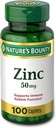 Zinc de bounty naturale (Zinc Gluconat) 50 mg, 100 Caplete