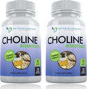 Choline Premium - 500 mg - 120 Capsule vegetale - Susţine sănătatea cognitivă, memoria şi mai mult - 2 ambalaje