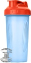 Dl Pen-Sticle Shaker pentru amestecuri de proteine, 28 oz, 1 pachet, albastru cu Orange Top, Proteina Shaker Sticla cu bila Whisk sârmă, Blender Sticla