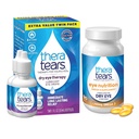 TheraTears 1200mg Omega 3 Supliment pentru nutriție oculară, și VIT E, 90 picături ochi conte pentru ochi uscat, Twin Pack, 30ml 1 Fl oz Fiecare (Packing May Vary)