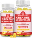 (2 Pack) Creatină Monohidrat Gummy, Suplimente Create gratuit de zahăr pentru bărbați și femei, Creatine Gummy Gains pentru construirea musculare, energie, Pre Workout, Ananas aromat