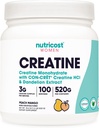 Nutricost Creatina pulbere monohidrat pentru femei, Micronizat, Peach Mango, 100 Serviri - Vegetarian, Non-GMO, Gluten gratuit
