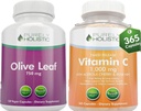 Pur Holistic Olive Leaf Extract 750mg + Vitamina C 1000mg 2 Stage Release Bundle - 485 Vegan capsule - Made in the USA