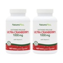 NaturasPlus Ultra Cranberry 1000-180 comprimate cu eliberare susținută, Pachet de 2 - Sprijină un tract urinar sănătos - non-GMO, vegetarian, gluten gratuit - 180 Serviri totale