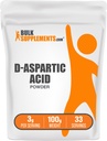 BulkSupplements.com D-Aspartic Acid Powder - D-Aspartic Acid Supplement for Men, Acid Amino - Pure & Gluten Free, 3g per Serving, 100g (3.5 oz) (Pachet de 1)