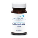 Metilpro L-metilfolat 2,5 mg - Susţine un mindset sănătos - Folat activ pentru suport metilatice şi reacţii biochimice - Foarte biodisponibil - Dozajul flexibil - 30 Servings - 30 capsule