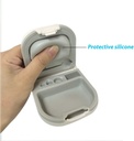 Caz de ajutor auditiv cu baterie Slot greu 0.59"*2.44"*1.57",Silicone Cushion, pentru ITE, BTE Audiere SIDA (White)