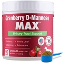 Cranberry D Mannose MAX- Dog Tract urinar (UT) Sănătate, vezica urinară și rinichi Supplement - UTI Bladder Control pentru câini-Granule (90 doze)