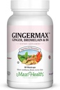 Maxi Health Gingermax - Ginger - Bromelain & Vitamina B6 - Digestion Health - 60 Capsule - Kosher