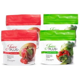 JuicePlus+ Fructe și legume Blend Soft Chews - fructe gustoase Vegan, Veggie Gummy Vitamine pentru adulți și copii - 4 luni aprovizionare 4 pachete (2 de fiecare aromă)