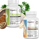 Organixx 7 Mushroom Organic Mushroom Supliment (60 Capsule vegetariene) & Multi-Vita-Maxx Multivitamine alimentare întregi (90 Capsule Gel)