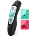 Termometru frontal pentru adulţi şi copii cu funcţie auditivă (acurateţe superior, rapid şi uşor de utilizat cu alarmă de febră colorată şi 20 de memorie, termometru rapid de temperatură 1-sec