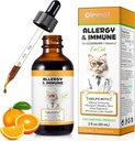 Alergie Drops de ajutor pentru pisici, Cat Alergia Booster Immune Tratamentul pentru alergii sezoniere & Digestive, Healthy Liver & Immune System, Cat Herb Supliment cu vitamina C, Aroma de pui - 60ml/2fl.oz