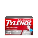 Tylenol Extra Force Acetaminofen Rapid Release Gels, Extra Force Pain Reliever & Fever Reductor, Gelcaps with Laser-Darkling Holes, 500 mg Acetaminofen, 50 ct