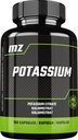 Potasiu 365 mg de la forma organică Citrat de potasiu - 150 capsule Vegan - 5 luni aprovizionare - Dieta Supliment pentru mentinerea tensiunii arteriale normale si functie musculara - de MZ
