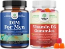 Bundle of Advanced Diindolilmetan DIM Supplement for Men and Vitamin D3 Gummies for Daily Wellness for Bone Muscle & Immune Support
