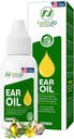 Ulei organic de ureche pentru infectia urechii - picaturi naturale pentru durere de ureche, indepartarea urechii si ceara inotatoare - copii, adulti, Baby & Dog Earache Remedy - Picături urechii cu Mullein, Usturoi Made in USA (0,5 Oz)