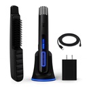Perie barbă de carbon X - încălzire barbă + netezire barbă pentru bărbați - perie barbă fără fir și pieptene de netezire - reîncărcabile, 3 setări de căldură, Micro-Fibre de protecție incluse