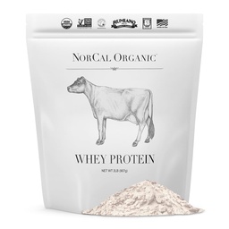 NorCal Organic Grass-Fed Whey Protein, USDA Certified, Unflavored, 2 lb