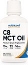 Nutricost C8 MCT Ulei 16oz - Keto, Paleo, Non-GMO