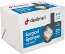 Dealmed 3" x 3" Bureți chirurgicali, 8-Ply, Spongee de galvanizare non-Woven pentru îngrijirea rănilor, Kituri de prim ajutor și facilități medicale, 200 Conte (Pachet de 1)