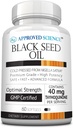 Stiinta aprobata Black Seed Oil - Cold Pressed Nigella Sativa - Boost Imunitate, Respirație, Cognitive, și Digestive Health - 2% Thymochinone - 1 flacon - 60 Softgels - Made in the USA