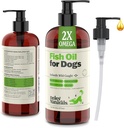Deley Naturals Dog Fish Oil Islandez 2X Omega - Mâncărime câine Relief de piele cu Omega 3 6 9 pentru alergii, haina & inima - Omega 3 ulei de pește pentru câini Iritație de piele - 16 oz Ulei Omega pentru câini Made in USA