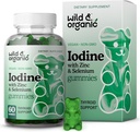 Gume de iod sălbatic și organic 250mcg - Complex de suport imun w/Potassium iod - Seleniu Zinc Iod suplimentar pentru imunitate și suport global - 60 Vegan, Gume cu bază de pectină
