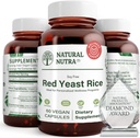 Natural Nutra Red Yeast Extract de orez, suport cardiovascular, ajută la îmbunătăţirea imunităţii, ajută la menţinerea grăsimii corporale & Heart Health, îmbunătăţirea digestia, gluten suplimente libere, 600 mg 60 capsule (3 ambalaj)