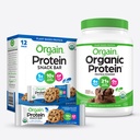 Orgain Organic Vegan Praf de proteine și proteine Baruri Bundle (2,03lb + 12 Conte)