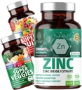 Number One Nutrition N1N Premium Super Fruits & Veggies Supplement [40 Whole Foods, Aloe Vera, Vitamine] și Zinc 50mg [3X Absorbtion], 2 Pack Bundle