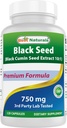 Cele mai bune naturale semințe negre (Extract de semințe de chimen negru 10:1) 750 mg per servire- 120 capsule