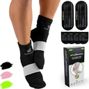 Șosete de ambalaj de gheață pentru cooler picioare - Sosete reutilizabile terapie fierbinte & rece w / benzi de compresie - Gel rece pachet pentru neuropatie, durere picior, Fascitis plantar & luxații (Black, L/XL)