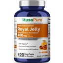 NusaPure Royal Jelly 10:1 Extract, 400 mg echivalent cu 4000 mg - 120 Veggie Capsule (non-GMO, Gluten Free, Bioperine)
