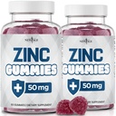 NOU AGE Gumies de zinc - 2 Pack - 50 mg supliment de zinc booster imunitar ridicat, apărare imună, puternic antioxidant natural, non-GMO - de New Age, 120 Conte