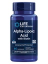Extensie de viaţă Acid alfa-lipoic cu Biotin, pentru protecţia celulelor, antioxidant universal pentru sănătatea ficatului şi nervilor, Gluten-Free, non-GMO, 60 capsule
