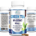 Extract de ceai verde 98% - 3X Putere, 75% Catechini polifenol, 45% EGCG, Super Antioxidant - 60 Capsule