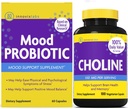 InnovixLabs Choline & Mood Probiotic Bundle Choline Bitartrat 550 mg (100 capsule) Probiotic Mood (60 capsule). Suportă Memorie, Mood, Brain Health & Boost Cognitive.*