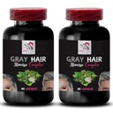 Restaurarea părului - GRAY HAIR REVERSE - stralucirea parului, Restaurarea vibrației, Soluție de îngrijire a părului, Culoare nouă, Restaurarea părului, Tonul parului, Age-sfidarea parului, Vibrant culoarea parului 2 Sticle 120 Caps